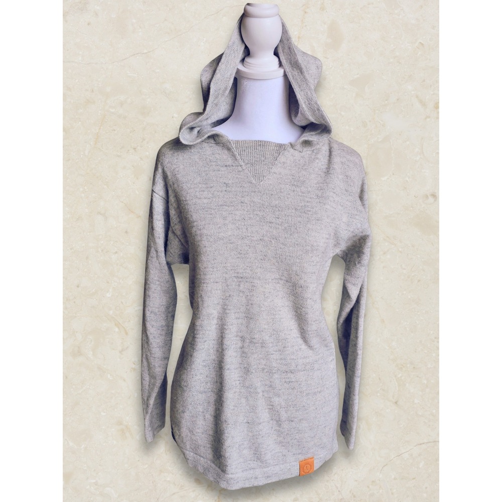 PAKA The Hoodie Sweater Women XS Grey Royal Alpaca Merino Wool Knit Handcrafted